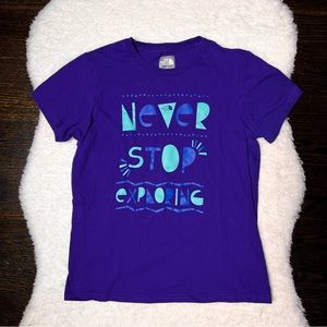The North Face Girls Purple Never Stop Exploring Graphic Tee
